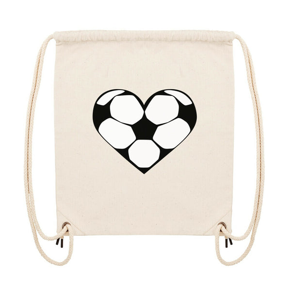 Gym Bag Mit Fußball Herzchen in Schwarz