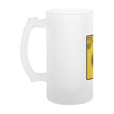 Frosted glass beer stein Save our King 3