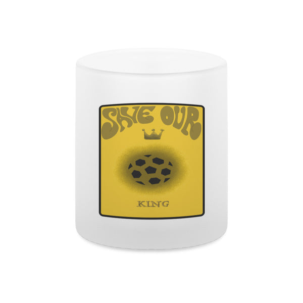 Glas-Tasse satiniert Save our King