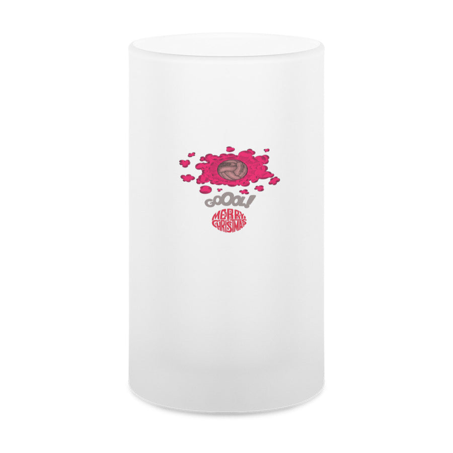 Frosted glass beer mug