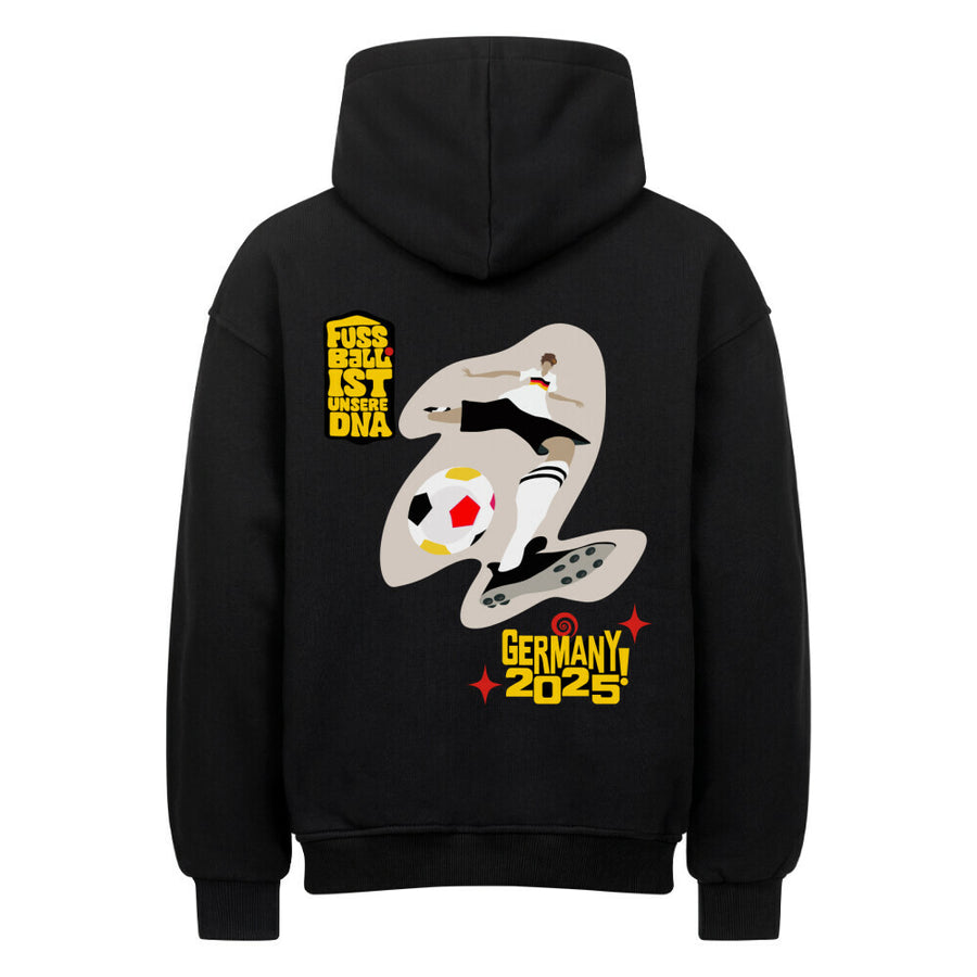 VAKANTIE Oversized Hoodie Fußball Schoß mit Rechts