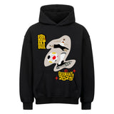 VACANCY Oversized Hoodie - Mit Taschendruck Fußball Schoß mit Rechts 1