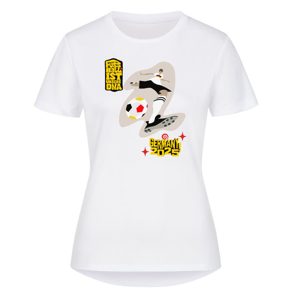 Sport T-Shirt Damen Fußball Schoß mit Rechts