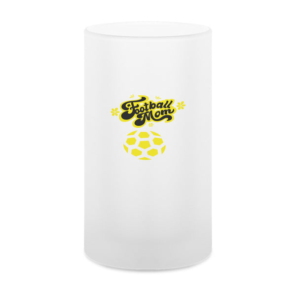 Glas-Bierkrug satiniert Football Mom