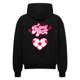 LEERSTELLE Oversized Reißverschluss-Kapuzenpullover Football Mom Fussball Herzchen 1
