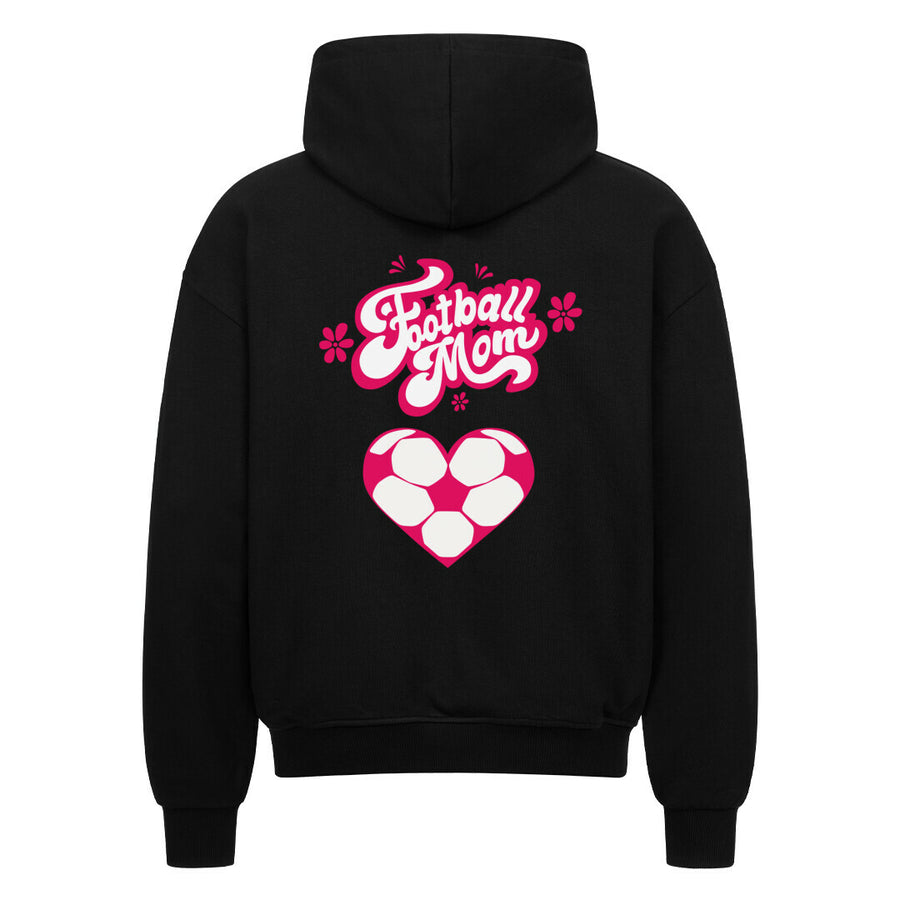 LEERSTELLE Oversized Reißverschluss-Kapuzenpullover Football Mom Fussball Herzchen