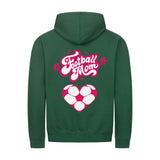 Klassischer Kapuzenpullover mit Reißverschluss, Unisex, Fußball-Mama, Herzchen 4