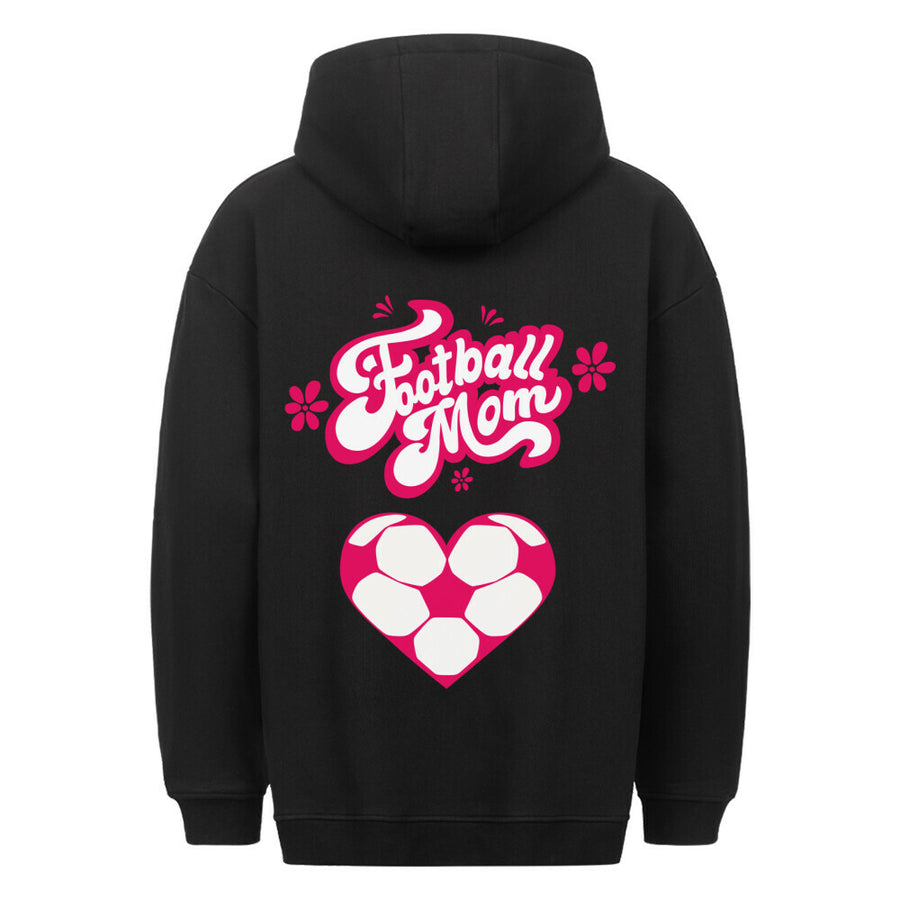 Klassischer Oversized Hoodie Fußball Mama Herzchen