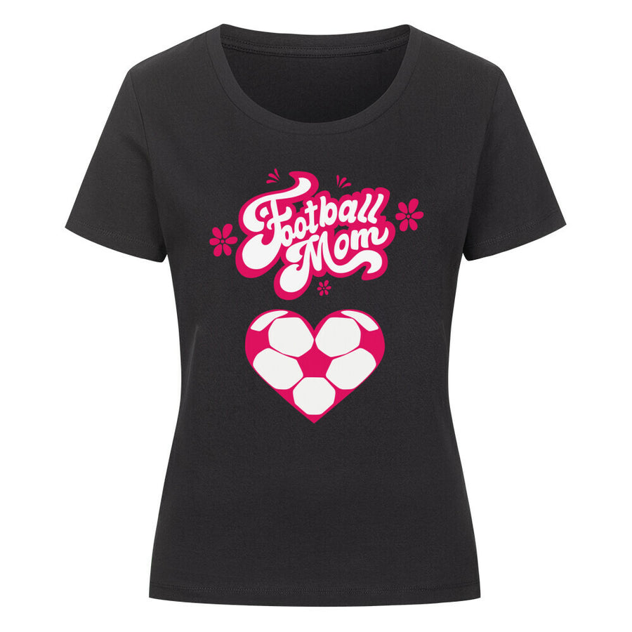 Premium Bio T-Shirt Damen Fussball Mama Fussball Herzchen