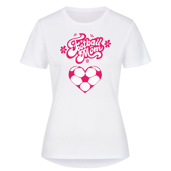 Sport T-Shirt Damen Football Mom Fußball Herzchen