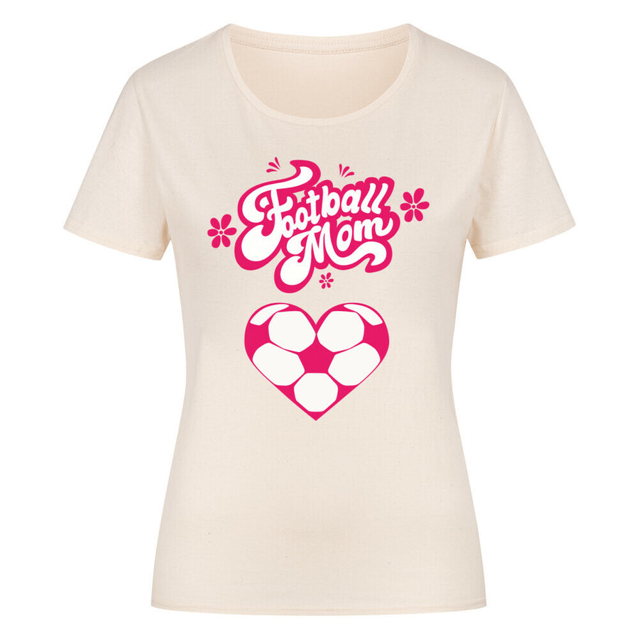 Klassisches Bio-Shirt Damen Football Mama Fußball Herzchen