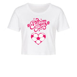 Damen Cropped T-Shirt Football Mom Herzchen 1