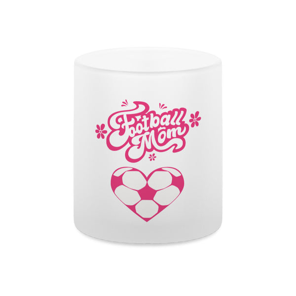 Tealight holder frosted Football Mom Soccer Heart