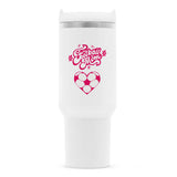 Thermobecher Football Mom Fußball Herzchen 1