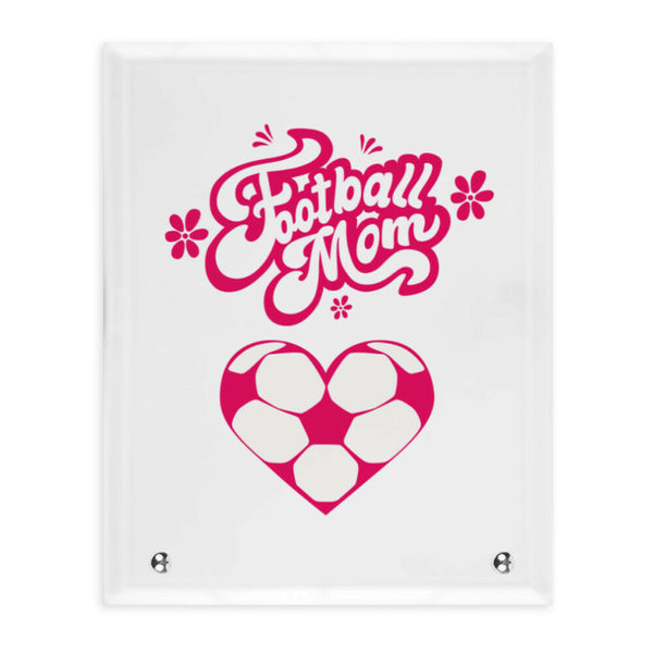 Glasaufsteller Hochformat Football Mom Fussball Herzchen
