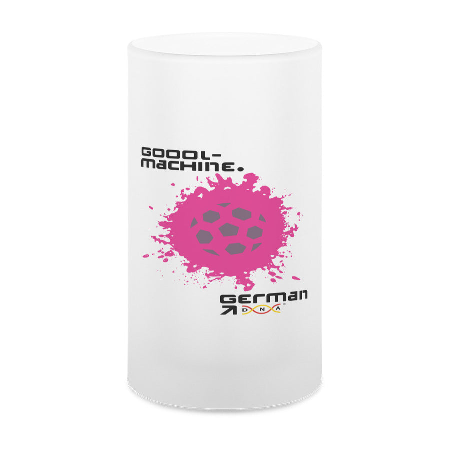 Glas-Bierkrug satiniert Splash Goool-machine German DNA