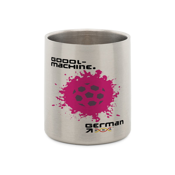Stainless steel mug with carabiner Splash Goool-machine German DNA