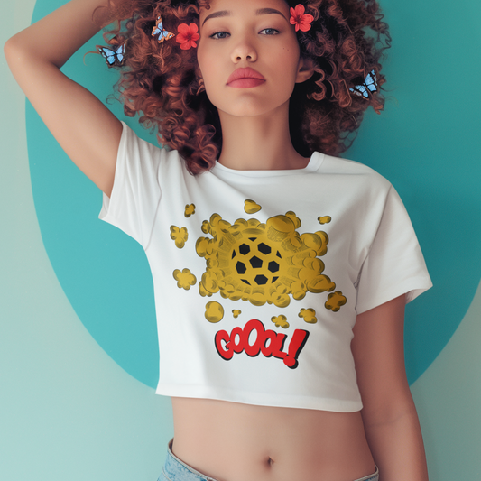 Ladies Cropped Tee Gool Explosion in Schnee Merry Christmas